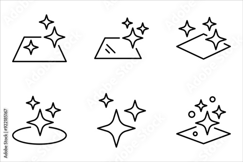 clean surface icon set, easy cleaning,  for mobile concept and web design. vector illustration on white background