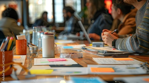 Community organizers planning local initiatives, with planning sheets and digital tools, highlighting collaborative efforts in community organization