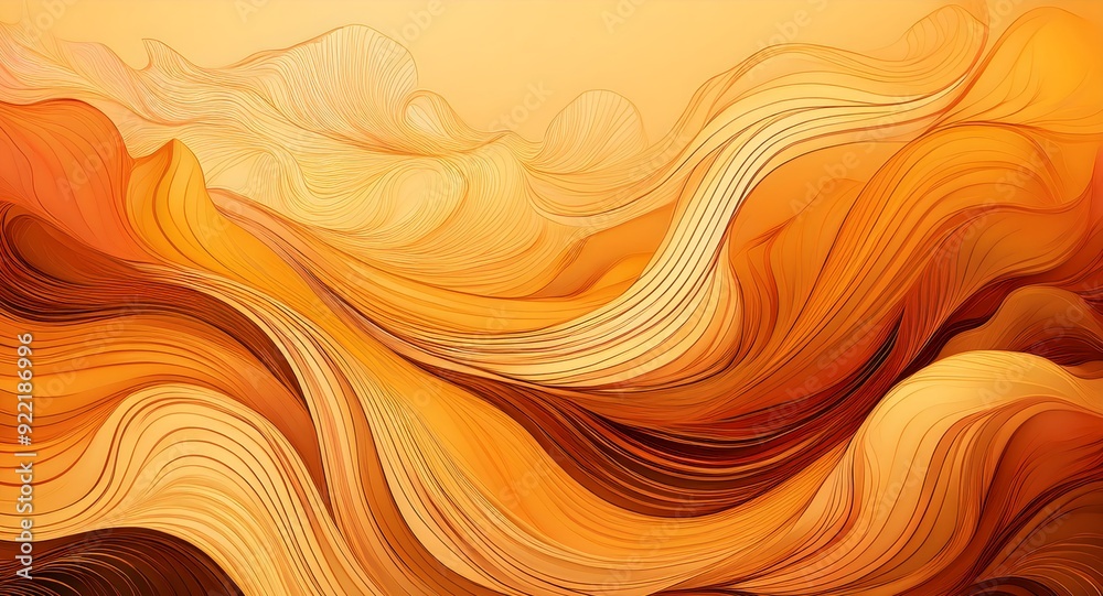 A fluid abstract artwork capturing the golden hues and textures of autumn. Style- 3 A fluid abstract artwork capturing the golden hues and textures of autumn. Style- 3