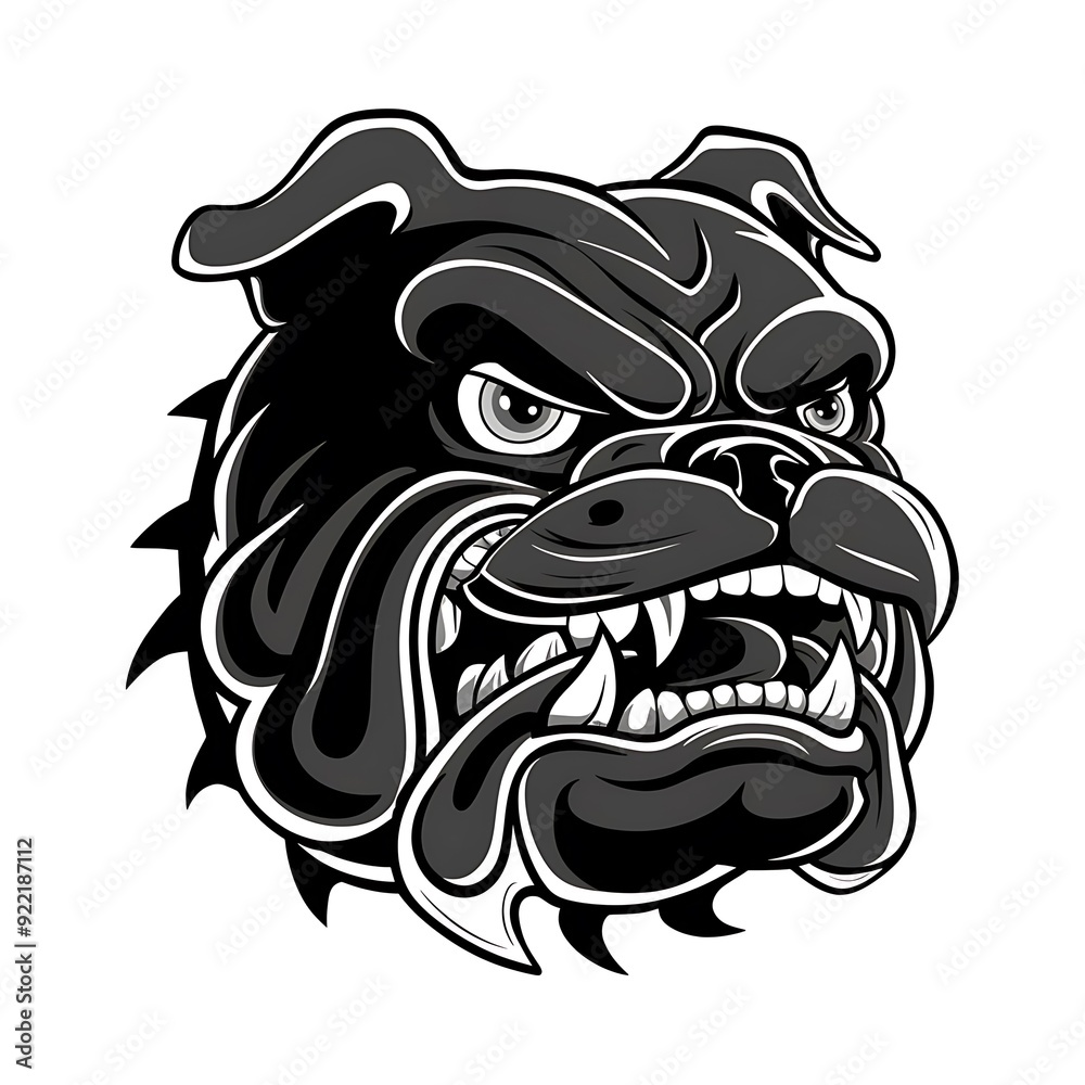 Bulldog head - angry vector image design. 
