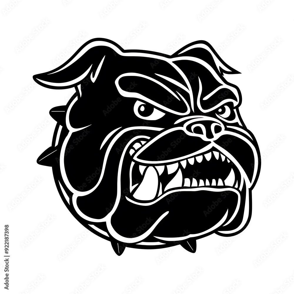 Bulldog head - angry vector image design. Bulldog head - angry vector image design.