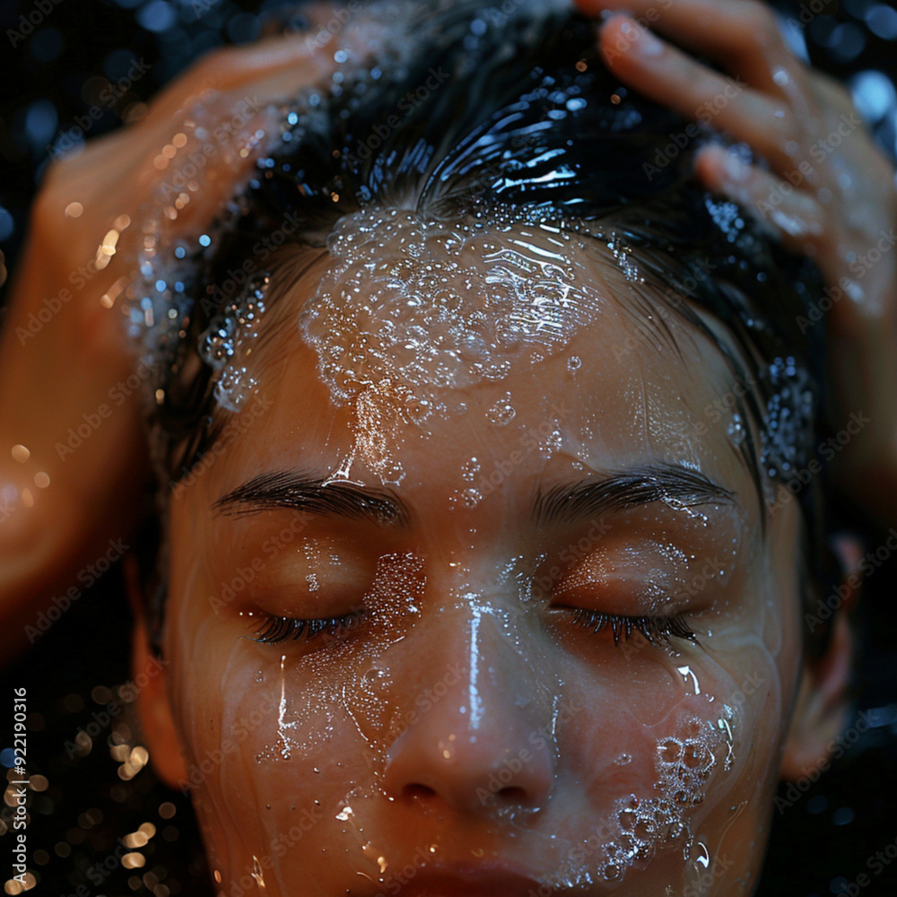 Wellnessmoment beim Haarewaschen Wellnessmoment beim Haarewaschen