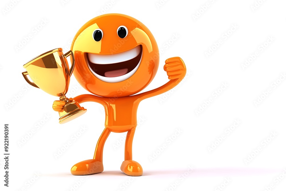 Fototapeta premium Emoticon with Trophy