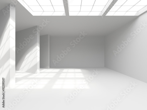 Wallpaper Mural White elegant empty space.  White wall room background. Abstract interior Torontodigital.ca