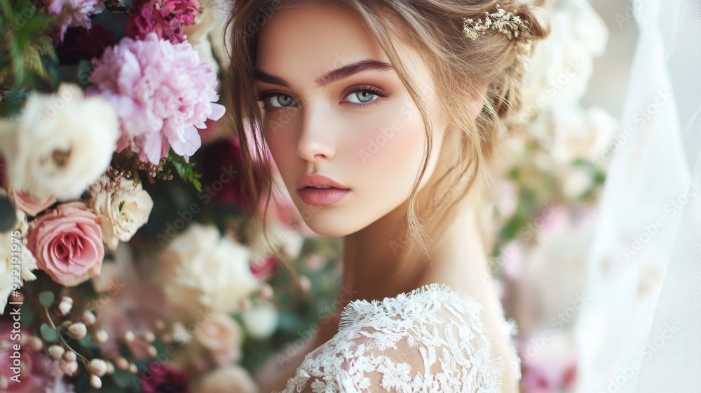 Beautiful Bride with Flowers Beautiful Bride with Flowers