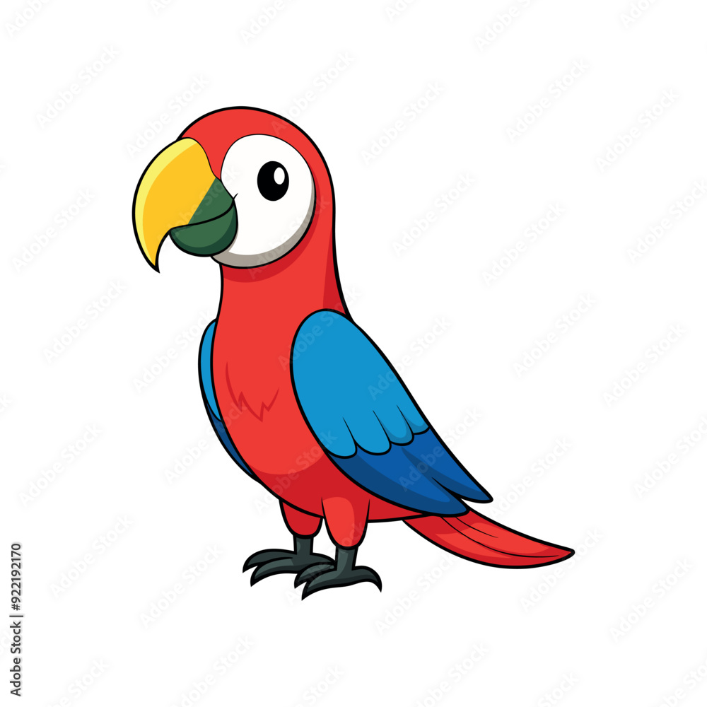 Fototapeta premium cartoon parrot vector template illustration