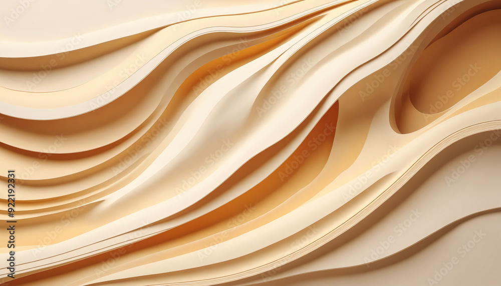 Obraz premium vertical 3D abstract liquid layers, paper cut waves