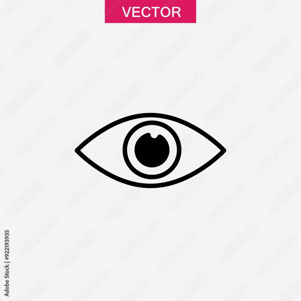 Eye icon vector, Vector graphic simple flat black illustration for web and app on white background..eps Eye icon vector, Vector graphic simple flat black illustration for web and app on white background..eps