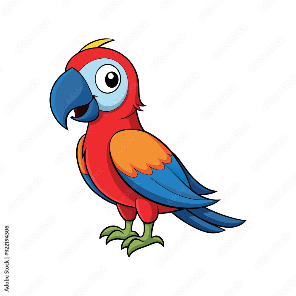 Fototapeta premium cartoon parrot vector template illustration