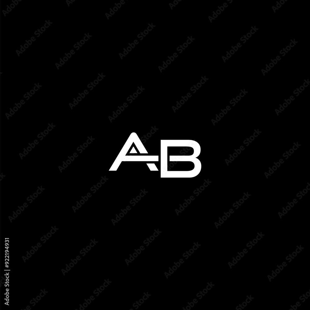 Letter logo AB icon isolated on dark background