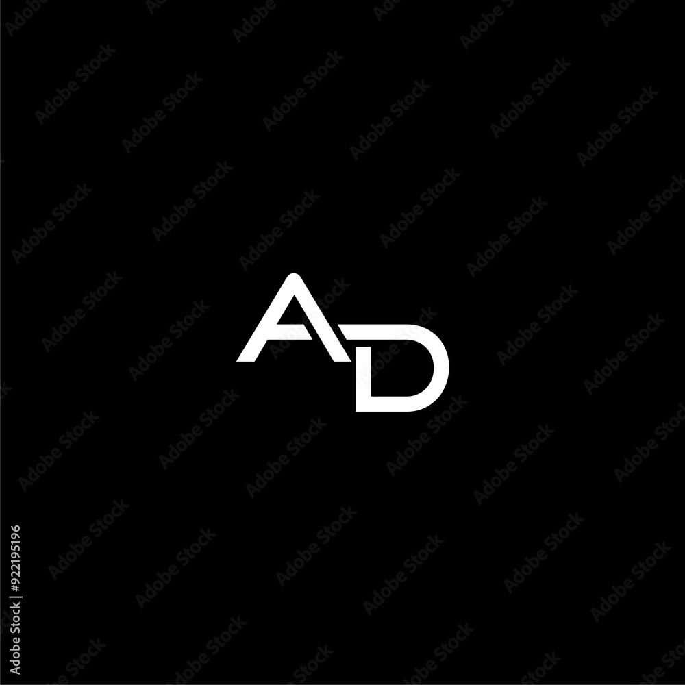 Letter logo AD icon isolated on dark background Letter logo AD icon isolated on dark background