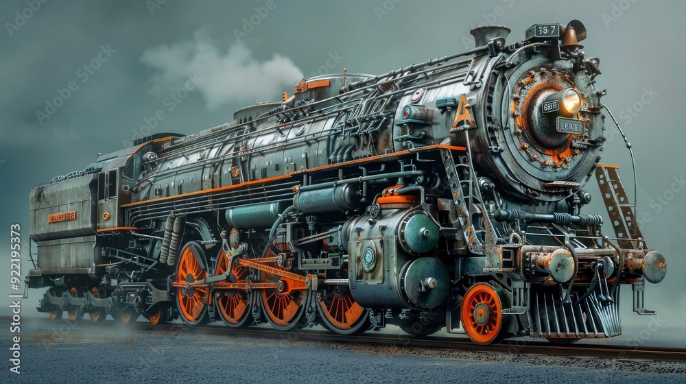 A detailed view of a locomotive engine, with its massive structure and powerful machinery, symbolizing the strength and endurance required for rail transport. A detailed view of a locomotive engine, with its massive structure and powerful machinery, symbolizing the strength and endurance required for rail transport.