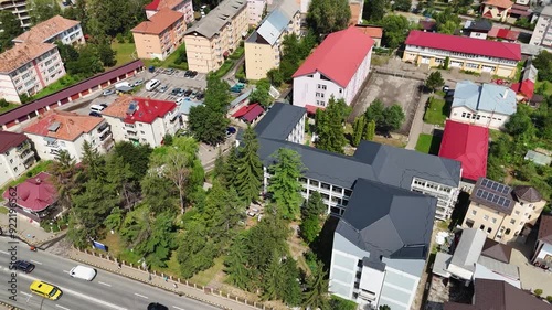 Drone video of Alexandru Cel Bun College in Gura Humorului, Suceava photo