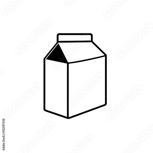 Milk box icon logo on white background. Generative AI