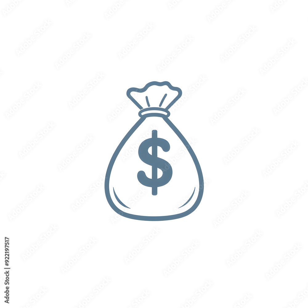 Money bag icon logo on white background. Generative AI Money bag icon logo on white background. Generative AI