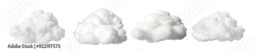 Fluffy cloud png cut out element set photo