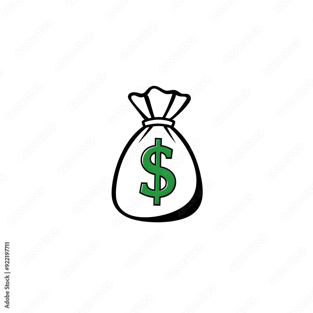Money bag icon logo on white background. Generative AI Money bag icon logo on white background. Generative AI