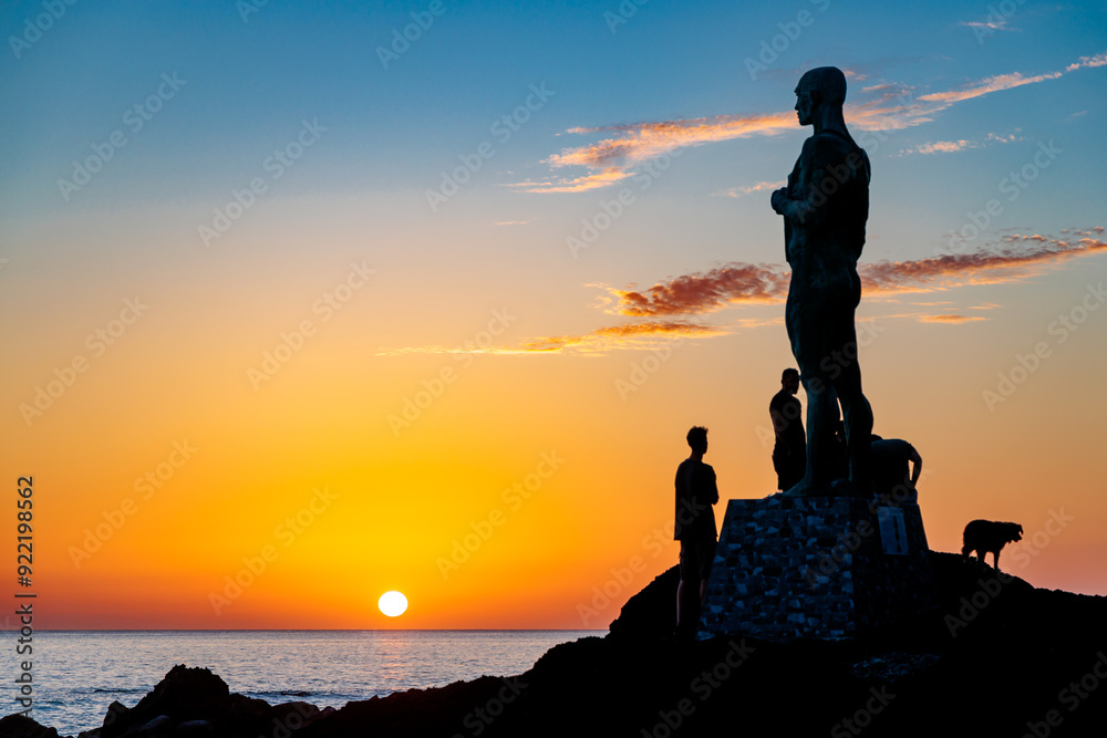 Beautiful sunset in Paul do Mar on the island of Madeira