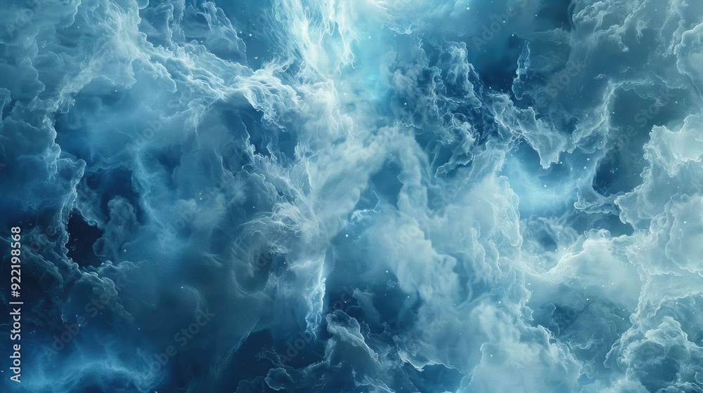 A mesmerizing abstract representation of clouds, showcasing swirling patterns and deep blue hues, evoking a sense of tranquility. A mesmerizing abstract representation of clouds, showcasing swirling patterns and deep blue hues, evoking a sense of tranquility.