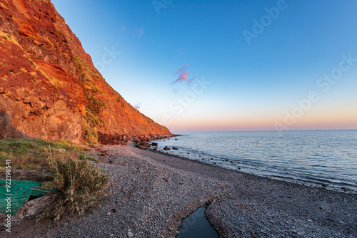 Obraz na płótnie Beautiful sunset in Paul do Mar on the island of Madeira w salonie