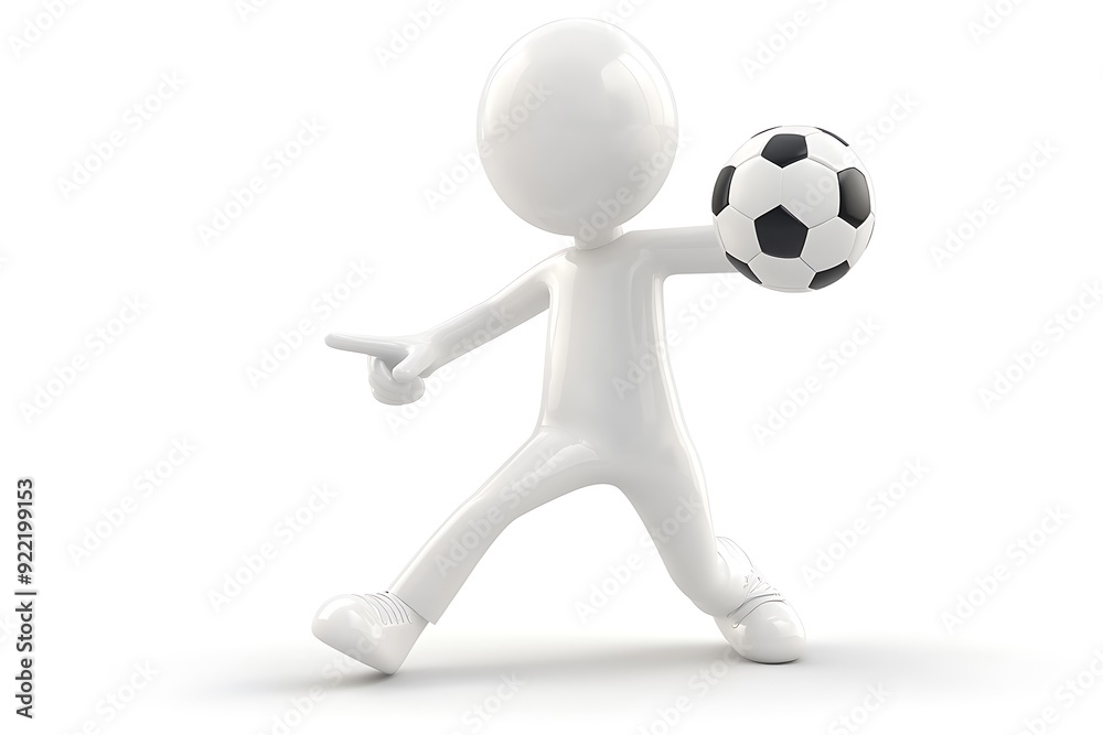 3d render man playing soccer on white background 3d render man playing soccer on white background