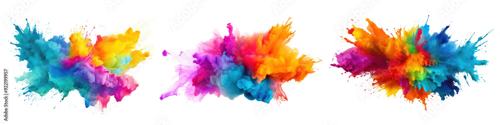 Fototapeta premium Colorful splash png cut out element set