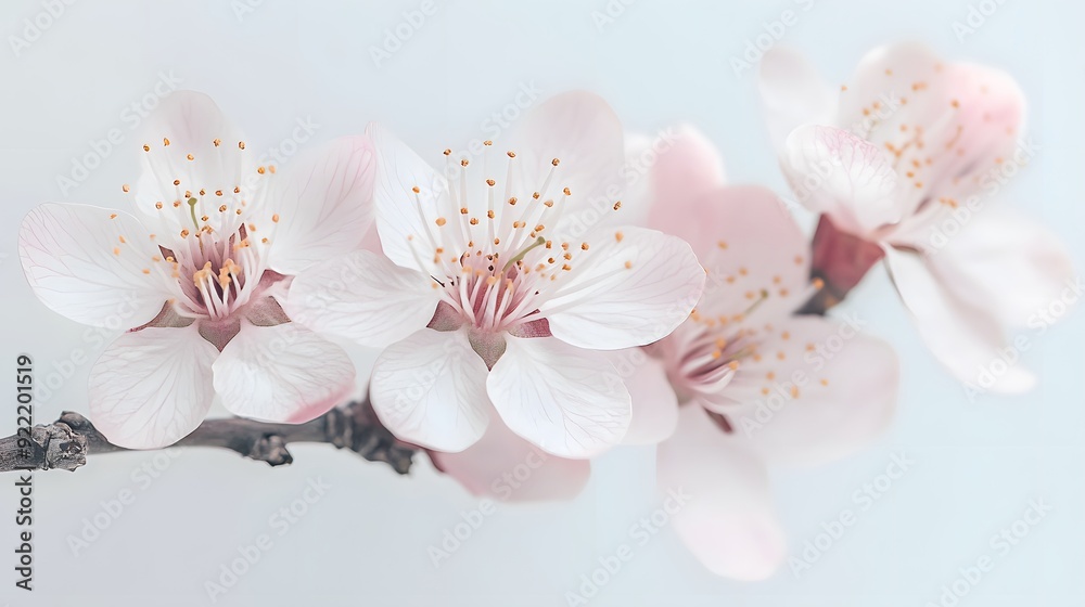 Delicate cherry blossom branch, soft pink petals, pure white background, minimalist composition, macro photography, shallow depth of field, gentle natural lighting. Delicate cherry blossom branch, soft pink petals, pure white background, minimalist composition, macro photography, shallow depth of field, gentle natural lighting.