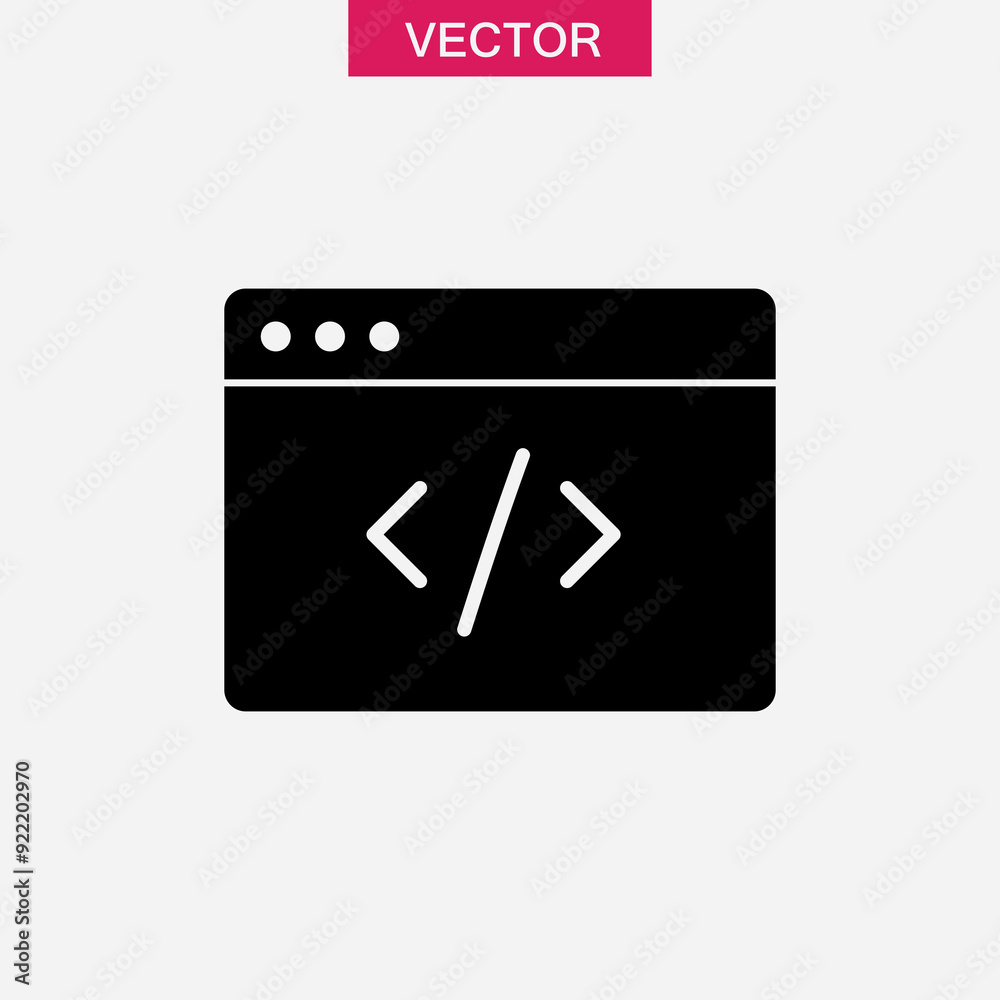 Code icon vector, simple flat black trendy style illustration for web and app on white background..eps Code icon vector, simple flat black trendy style illustration for web and app on white background..eps