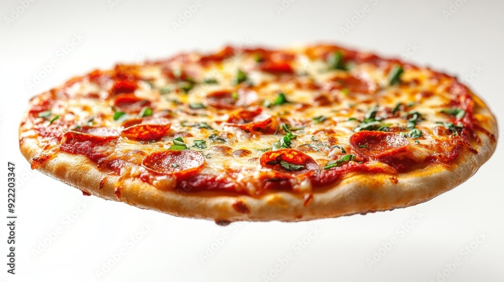 Irresistible Pepperoni Pizza with Golden Crust and Fresh Herbs Irresistible Pepperoni Pizza with Golden Crust and Fresh Herbs