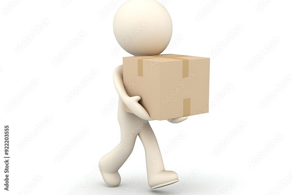 Carton. Small unrecognizable people on 3D high quality render. Image isolated on white background. Carton. Small unrecognizable people on 3D high quality render. Image isolated on white background.