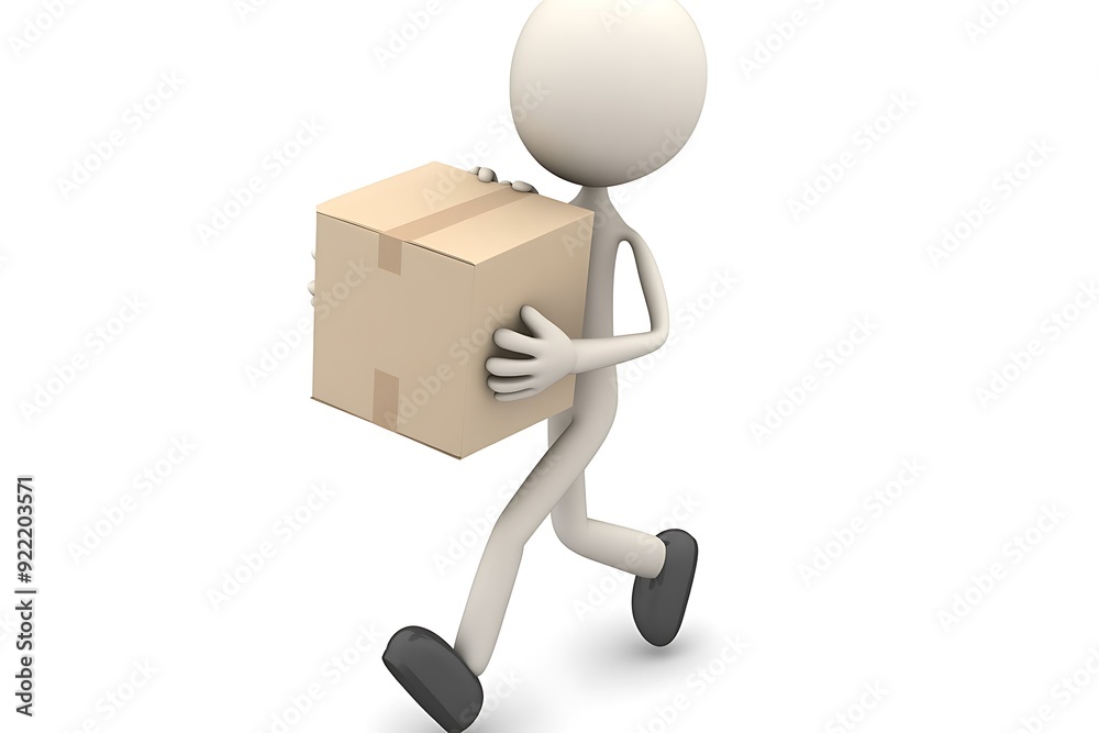 Carton. Small unrecognizable people on 3D high quality render. Image isolated on white background. Carton. Small unrecognizable people on 3D high quality render. Image isolated on white background.