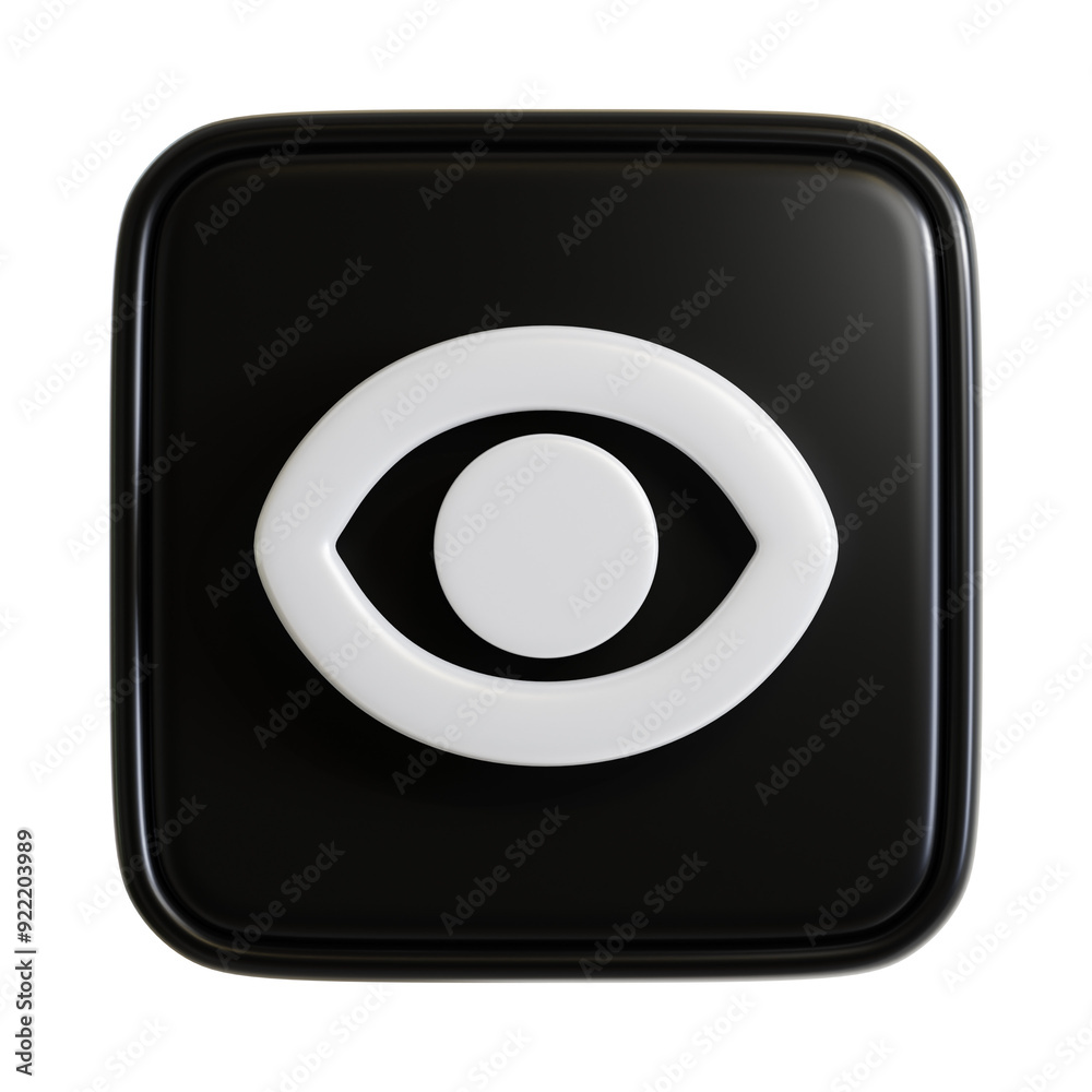 3D Icon of Visible Symbol for User Interface Design. 3D Rendering 3D Icon of Visible Symbol for User Interface Design. 3D Rendering