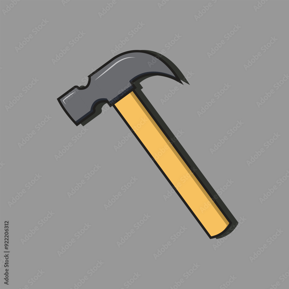 Claw hammer isolated Sticker design with solid color background Claw hammer isolated Sticker design with solid color background