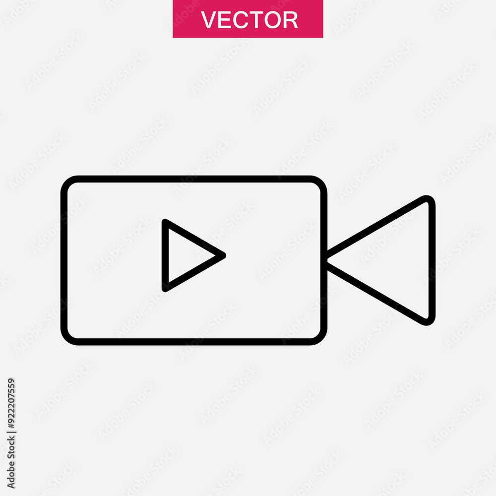 Video camera icon, outline style simple illustration for web and app on white background..eps Video camera icon, outline style simple illustration for web and app on white background..eps