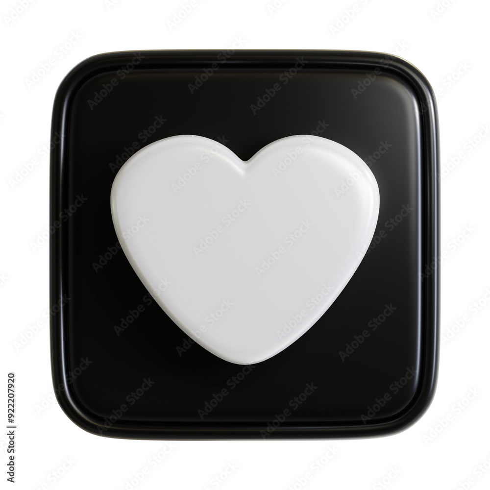 3D Icon of Heart Symbol for User Interface Design. 3D Rendering 3D Icon of Heart Symbol for User Interface Design. 3D Rendering