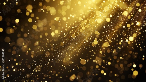 Golden Glitter and Bokeh Background