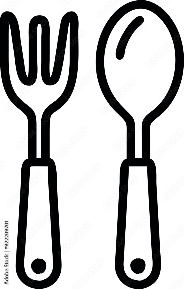 Fork and spoon icons Fork and spoon icons