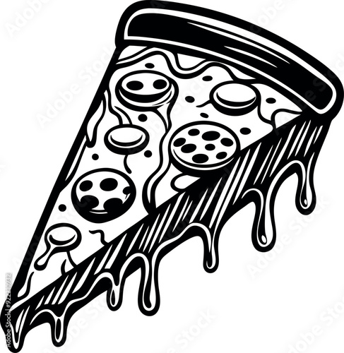 Pizza sketch logo vector clipart