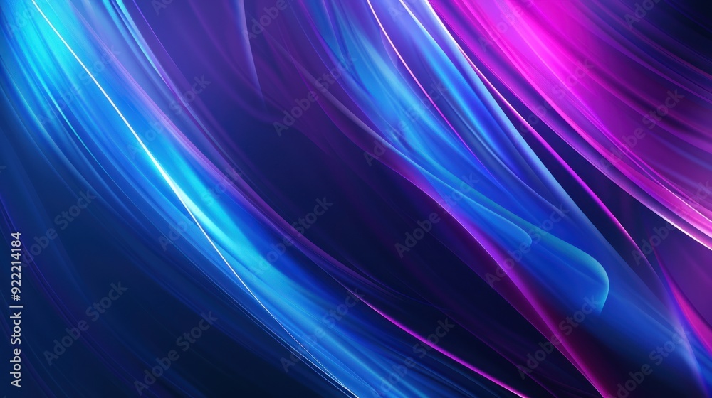 Abstract Flowing Lines of Blue and Purple Abstract Flowing Lines of Blue and Purple