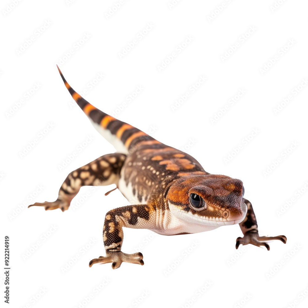Naklejka premium Banded Gecko in Transparency Isolated Object Image Without Background.