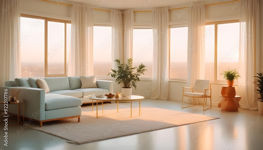 Fototapeta premium Photo interior modern design room 3d illustration