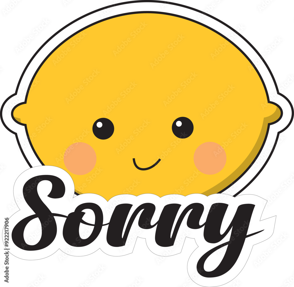 Obraz premium Cute orange saying word for sticker