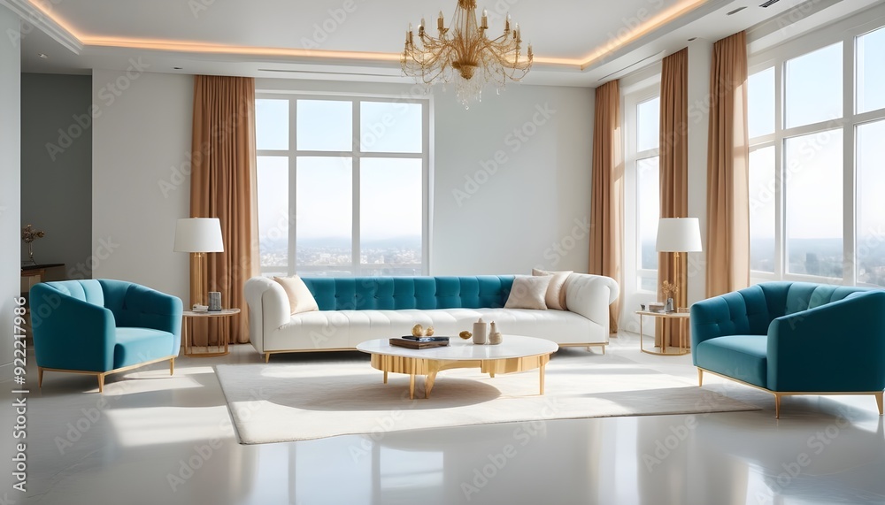 Fototapeta premium Photo interior modern design room 3d illustration