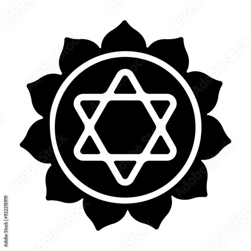Chakra symbol icon in glyph style photo