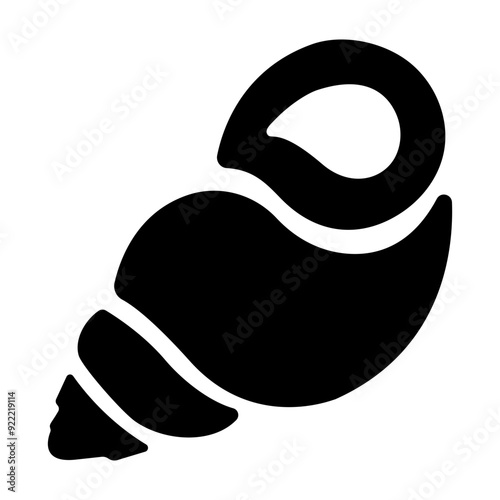 A glyph style icon of conch shell