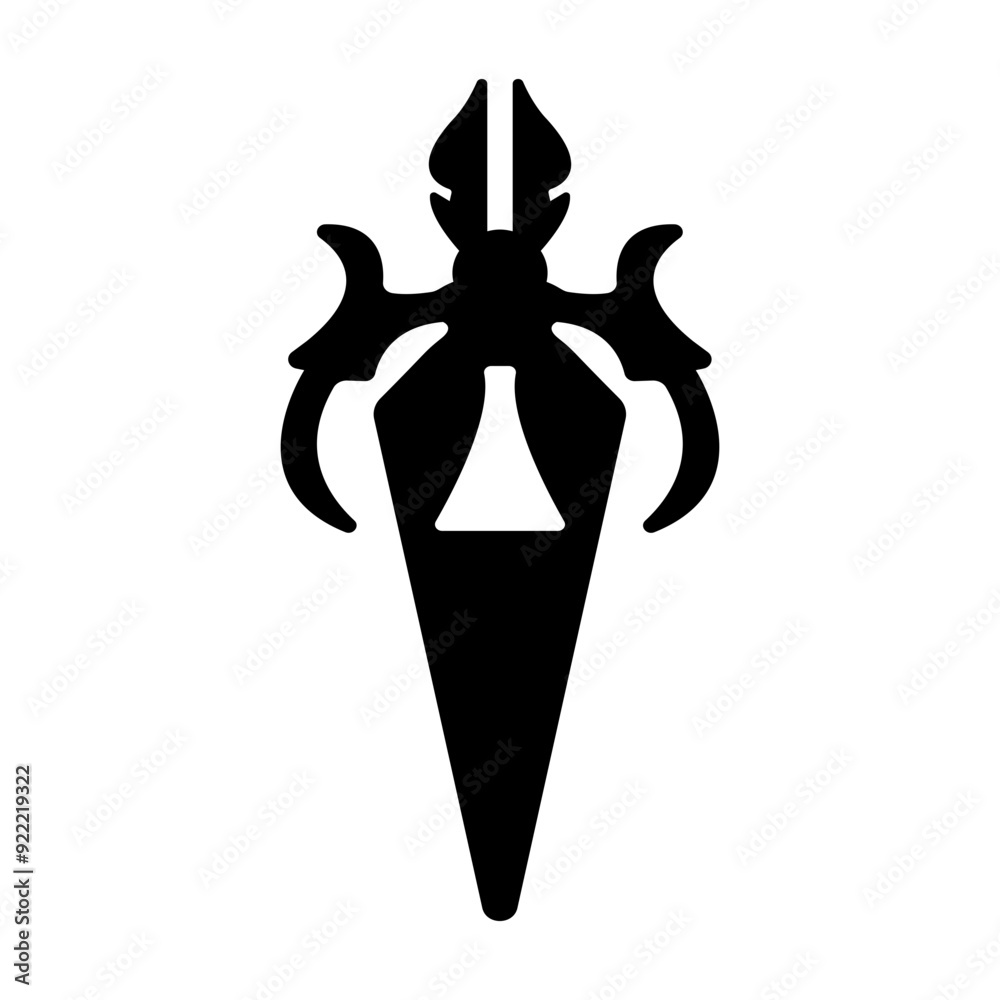A glyph style icon of vajra weapon A glyph style icon of vajra weapon