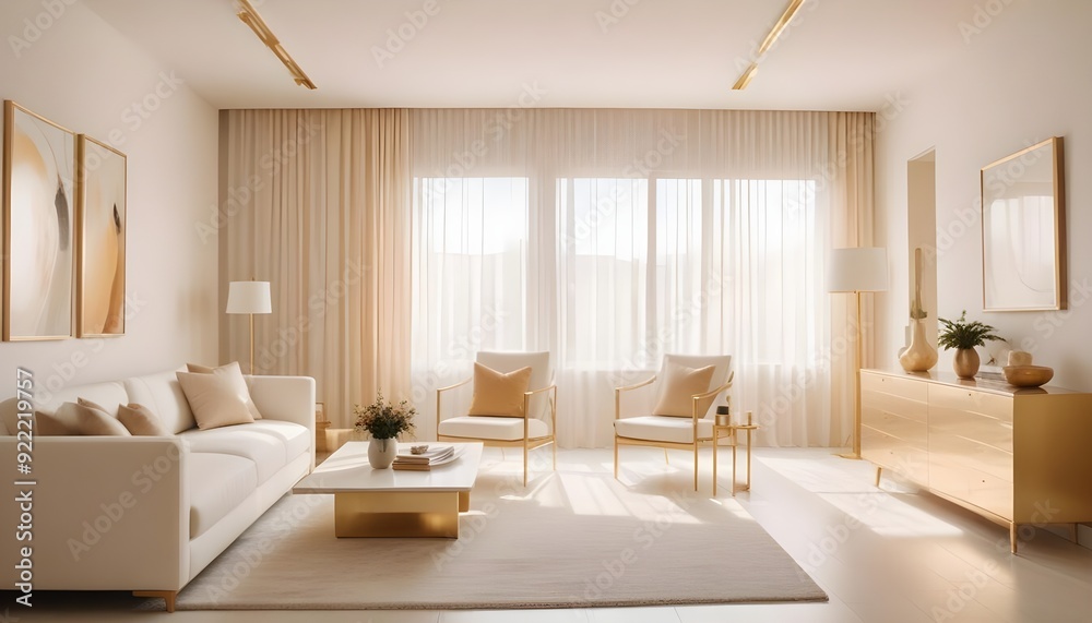 Fototapeta premium Photo interior modern design room 3d illustration