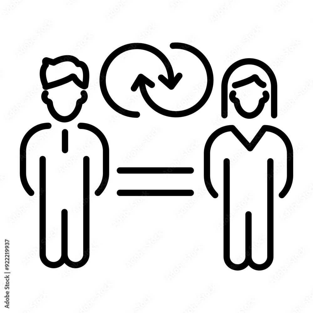 An icon of reciprocity designed in line style An icon of reciprocity designed in line style