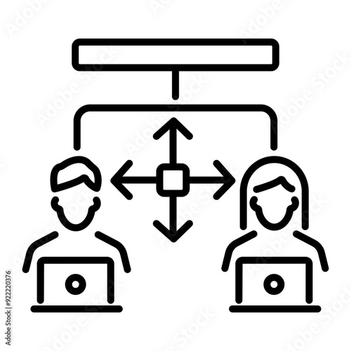 Cross functional icon in linear style