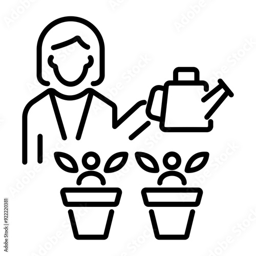 An outline icon of employee growth 